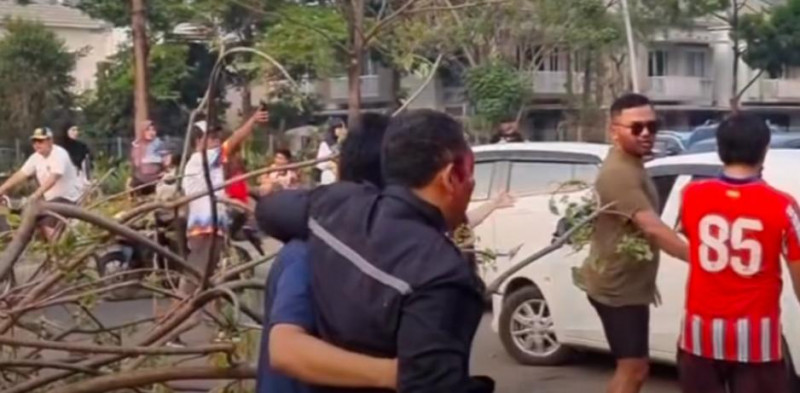 Dua Orang Cedera Akibat Pohon Tumbang Di Kawasan Summarecon Bekasi